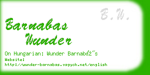 barnabas wunder business card